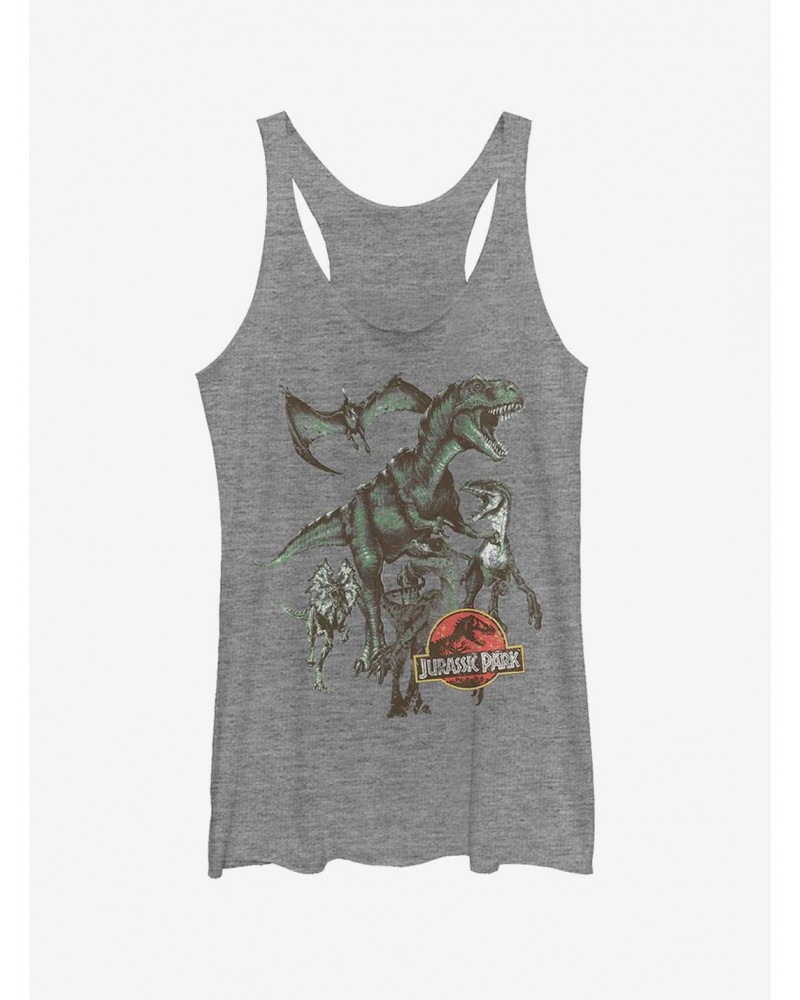 Vintage Dinosaur Stampede Girls Tank $6.63 Tanks