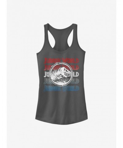 Jurassic Park Logo Repeat Girls Tank $6.77 Tanks