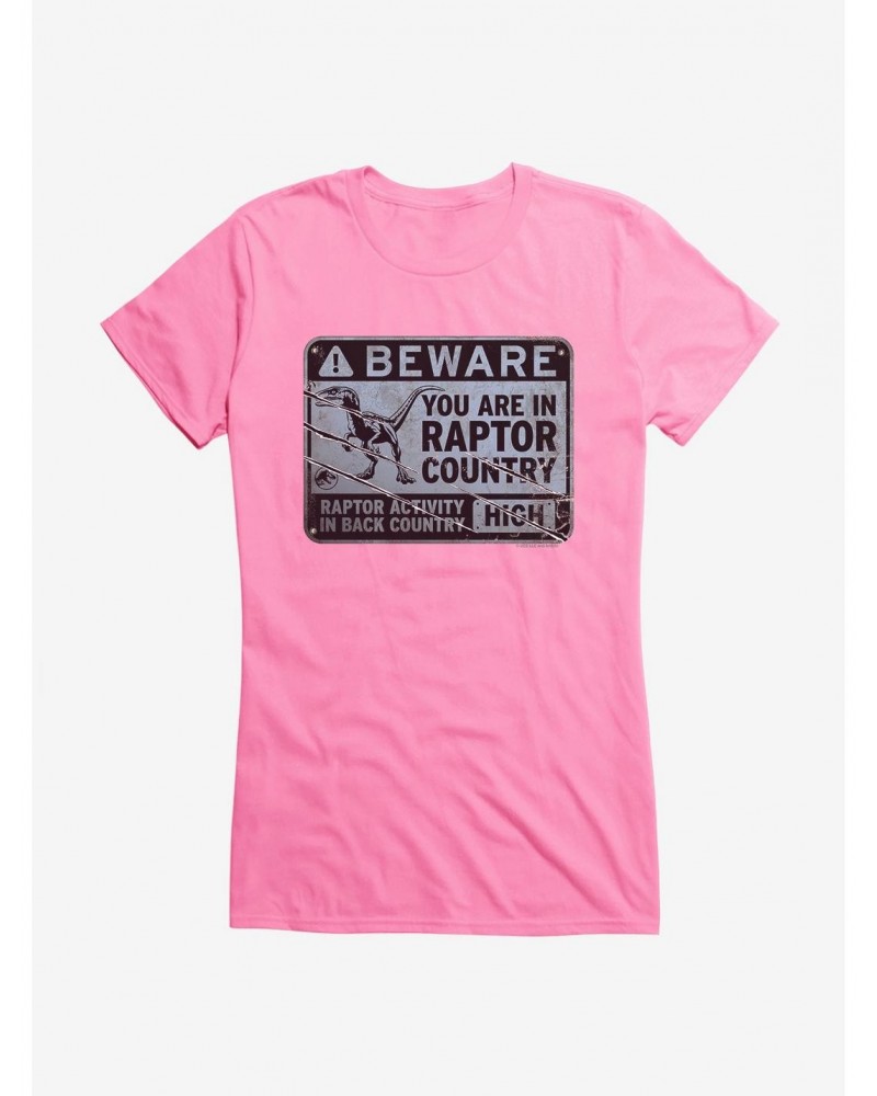 Jurassic World Dominion Beware Raptor Country Girls T-Shirt $7.77 T-Shirts