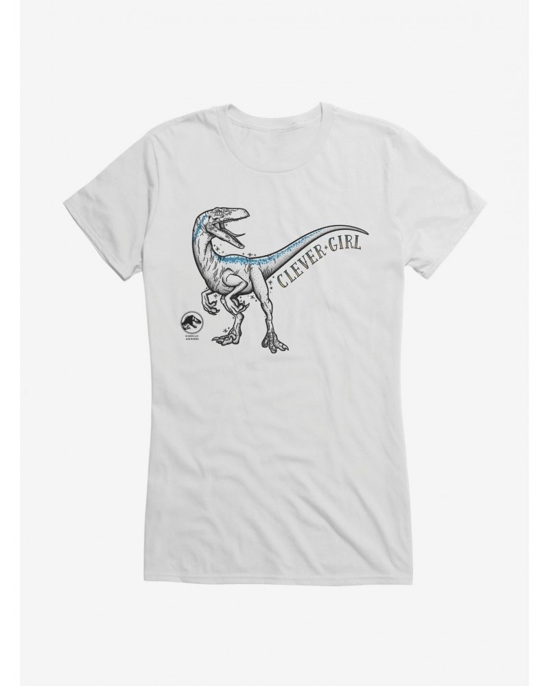 Jurassic World Clever Girl Illustrated Girls T-Shirt $7.77 T-Shirts