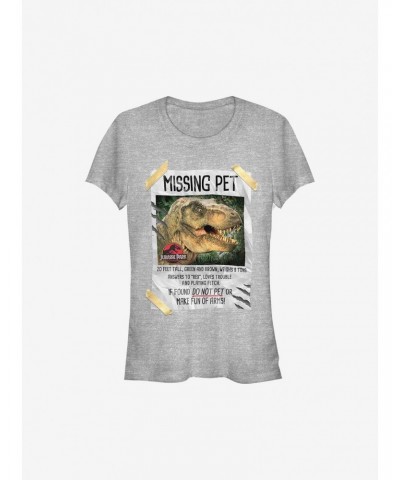 Jurassic Park Missing Pet Girls T-Shirt $9.36 T-Shirts