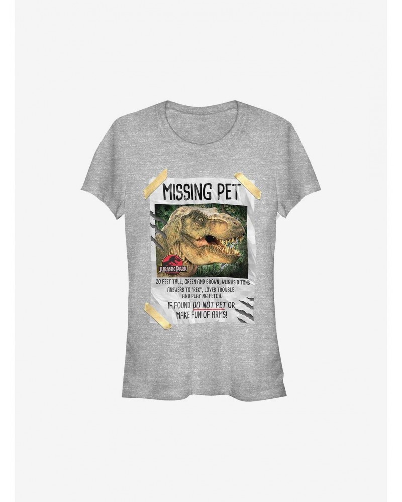 Jurassic Park Missing Pet Girls T-Shirt $9.36 T-Shirts