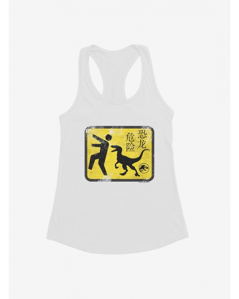 Jurassic World Dominion Caution Sign Yellow Girls Tank $5.98 Tanks