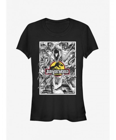 Grayscale Comic Print Girls T-Shirt $7.97 T-Shirts