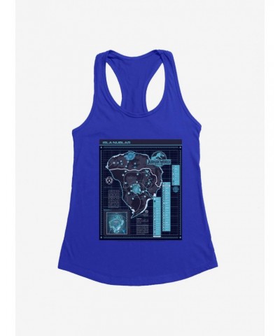 Jurassic World: Camp Cretaceous Isla Nublar Grid Map Girls Tank $8.96 Tanks