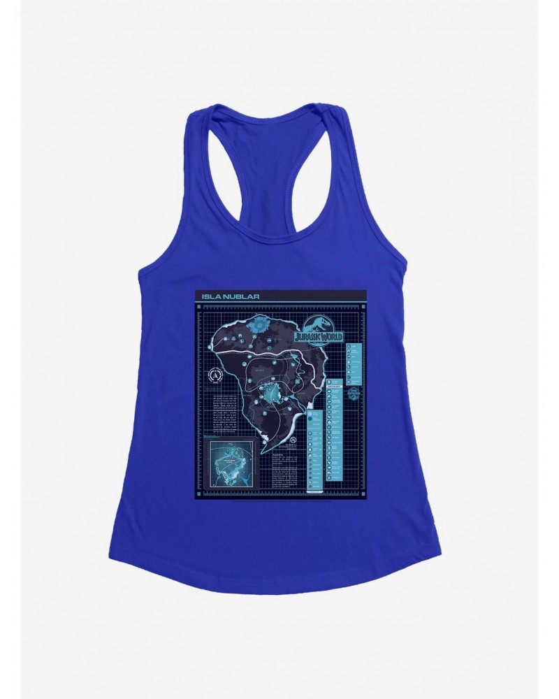 Jurassic World: Camp Cretaceous Isla Nublar Grid Map Girls Tank $8.96 Tanks