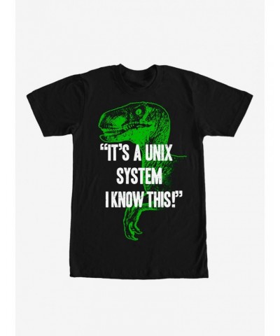 Jurassic Park Unix System Velociraptor T-Shirt $8.03 T-Shirts