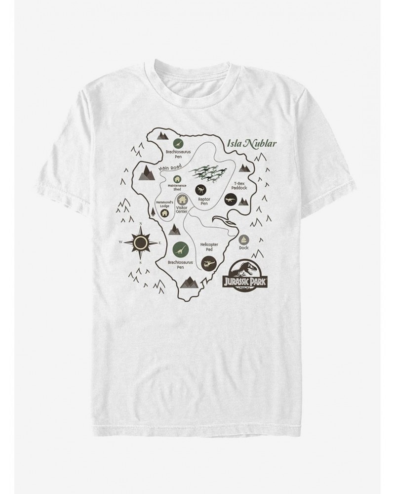 Isla Nublar Map T-Shirt $6.88 T-Shirts