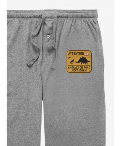 Jurassic World Animals On Road Sign Pajama Pants $8.57 Pants