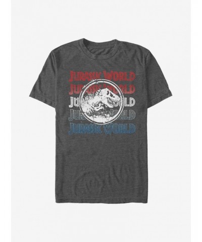 Jurassic Park Logo Repeat T-Shirt $8.99 T-Shirts