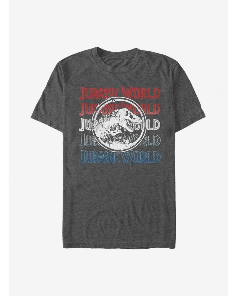 Jurassic Park Logo Repeat T-Shirt $8.99 T-Shirts