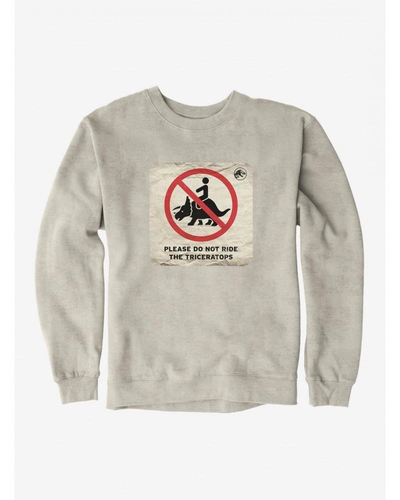 Jurassic World Dominion Do Not Ride Triceratops Sweatshirt $11.22 Sweatshirts