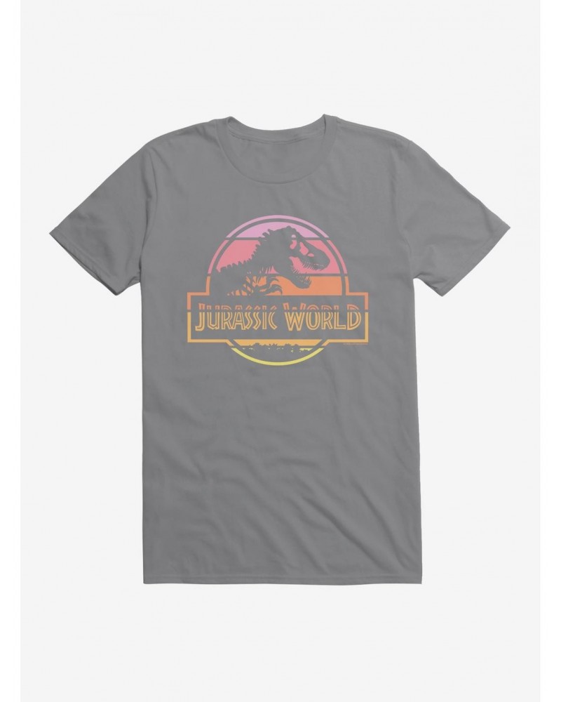 Jurassic World Pastel Sunset Logo T-Shirt $7.27 T-Shirts