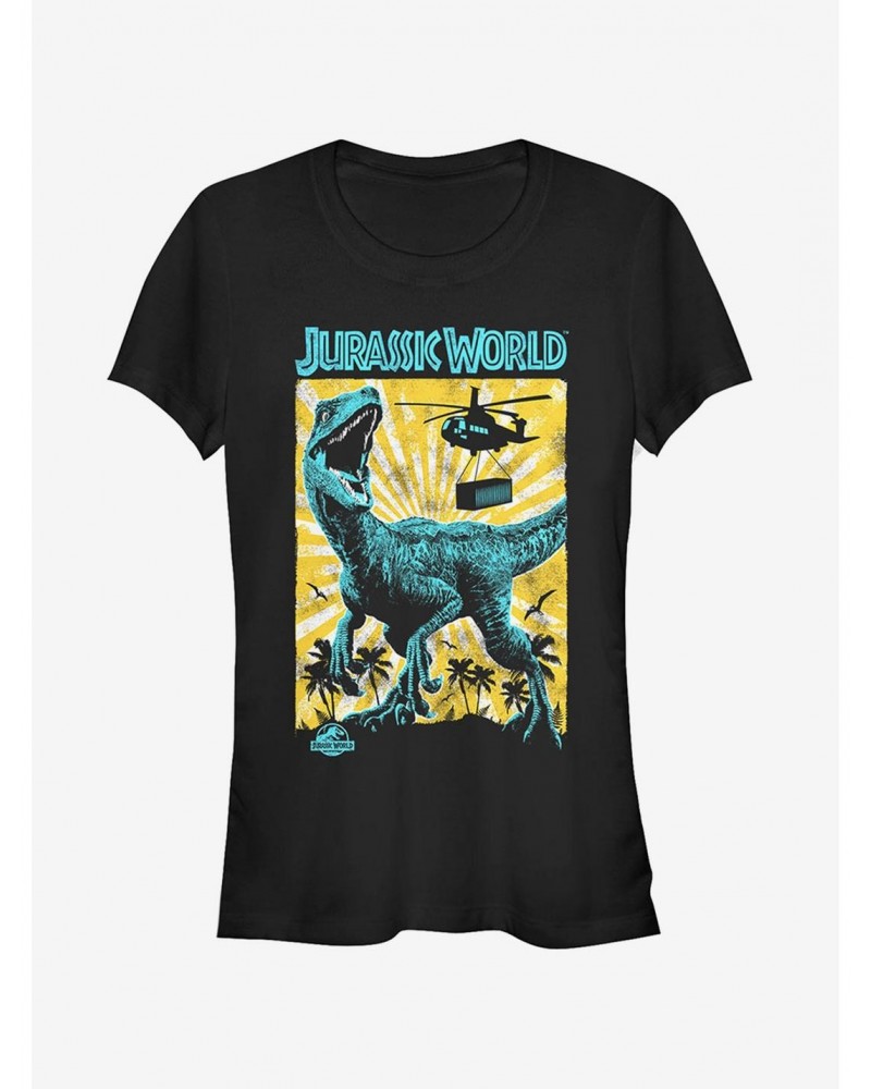 Jurassic World Fallen Kingdom Helicopter Capture Girls T-Shirt $7.97 T-Shirts