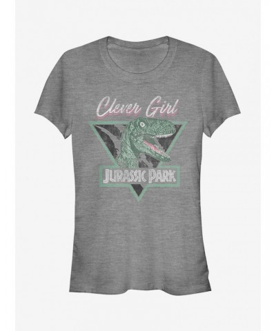 Jurassic Park Retro Clever Girl Triangle Girls T-Shirt $8.17 T-Shirts