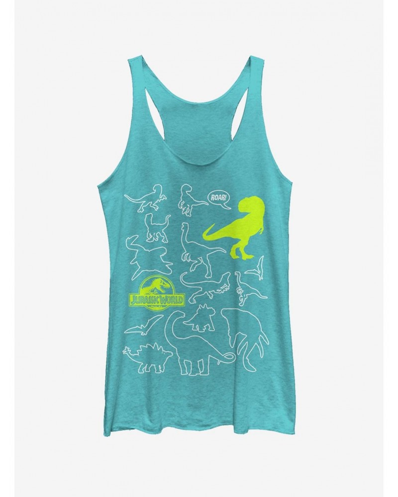 Jurassic World Fallen Kingdom Dinosaur Outline Girls Tank $9.12 Tanks