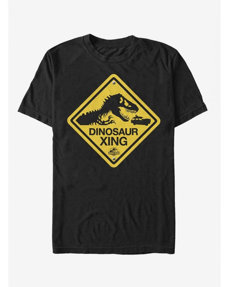 Dinosaur Crossing Sign T-Shirt $7.84 T-Shirts