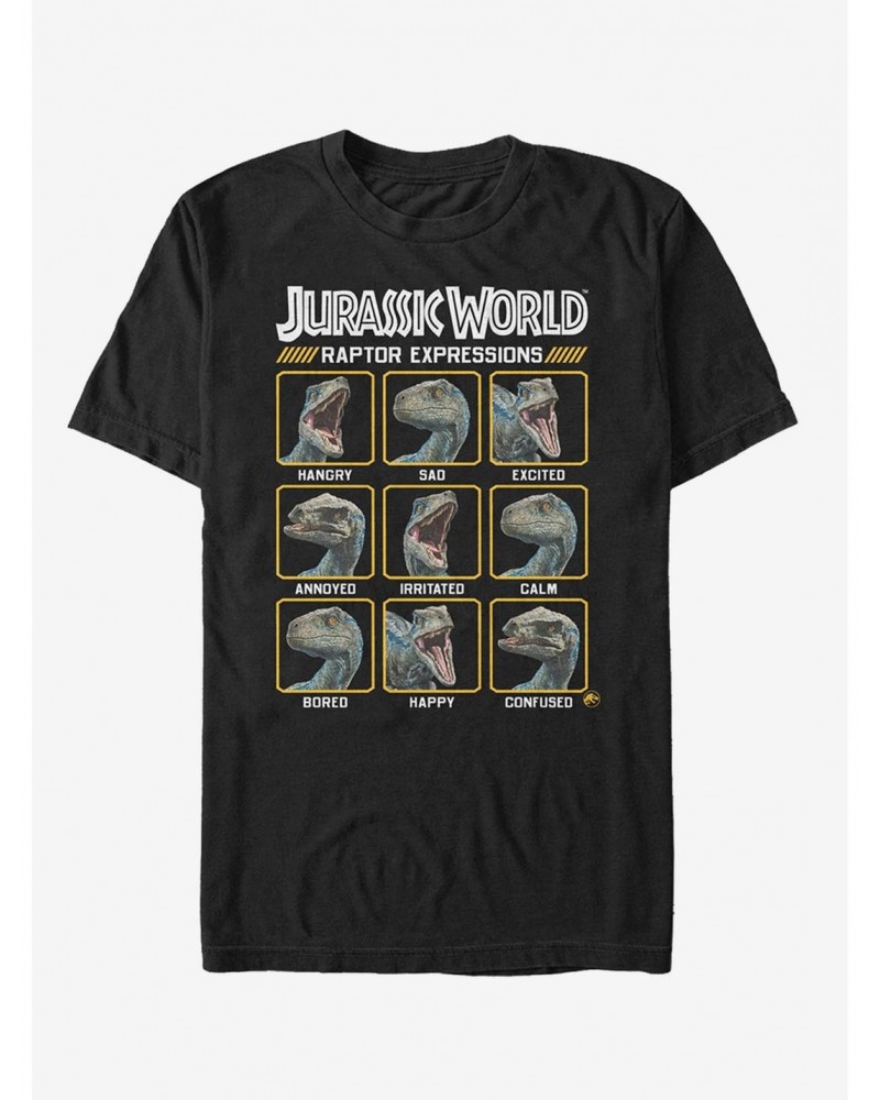 Jurassic World Fallen Kingdom Raptor Expressions T-Shirt $6.12 T-Shirts