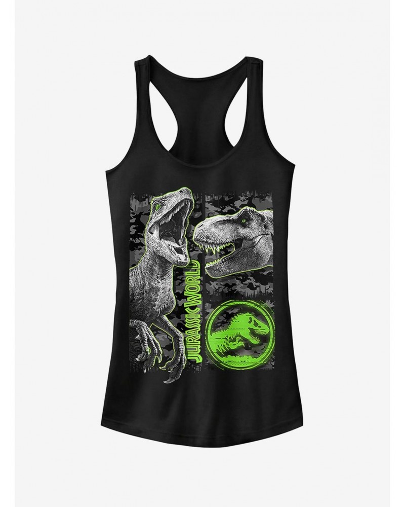 Jurassic World Fallen Kingdom Camo Print Dinosaurs Girls Tank $7.37 Tanks