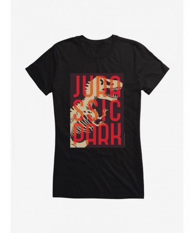 Jurassic Park Title Stack Girls T-Shirt $8.17 T-Shirts