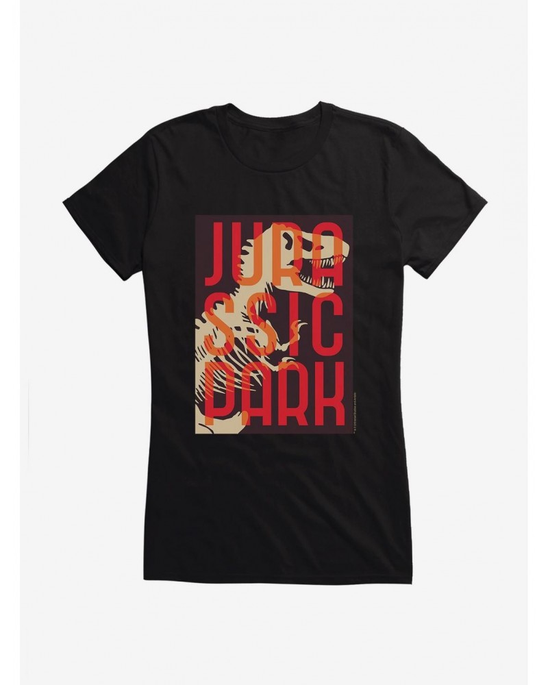 Jurassic Park Title Stack Girls T-Shirt $8.17 T-Shirts