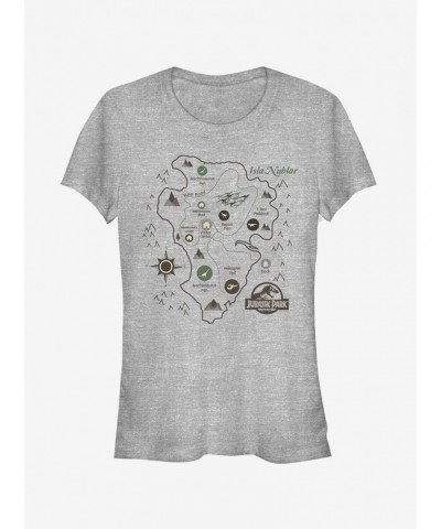 Isla Nublar Map Girls T-Shirt $8.76 T-Shirts