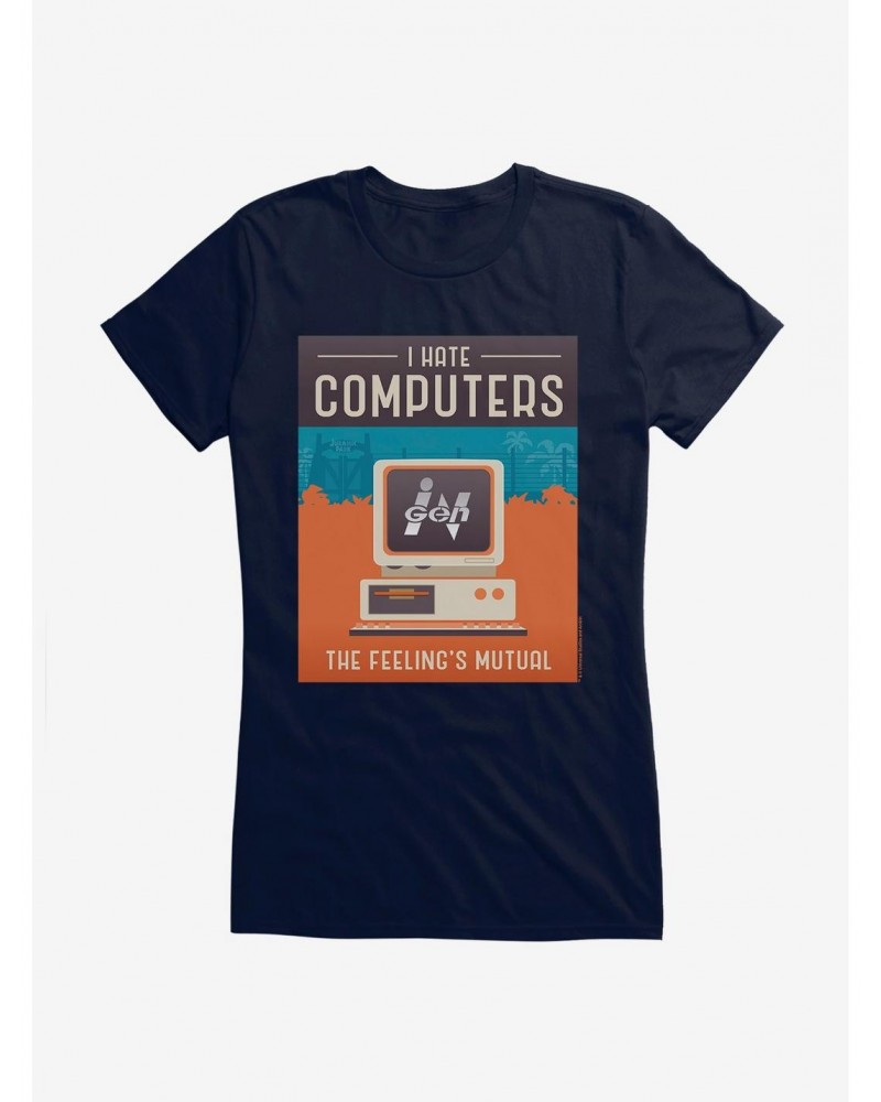 Jurassic Park Computer Hate Girls T-Shirt $6.18 T-Shirts