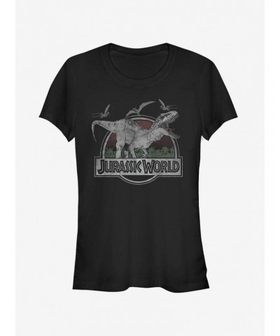 T. Rex and Pterodactyls Girls T-Shirt $8.17 T-Shirts