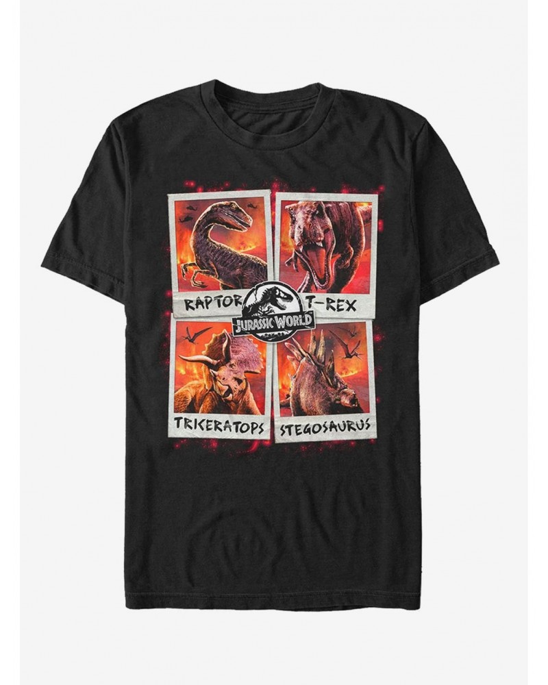 Jurassic World Fallen Kingdom Fire Polaroid T-Shirt $8.99 T-Shirts