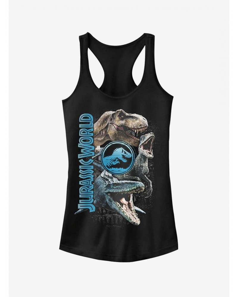 Jurassic World Fallen Kingdom Dinosaur Montage Girls Tank $8.17 Tanks