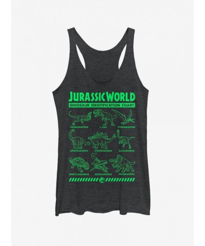 Jurassic World Fallen Kingdom Dinosaur Identification Card Girls Tank $9.32 Tanks