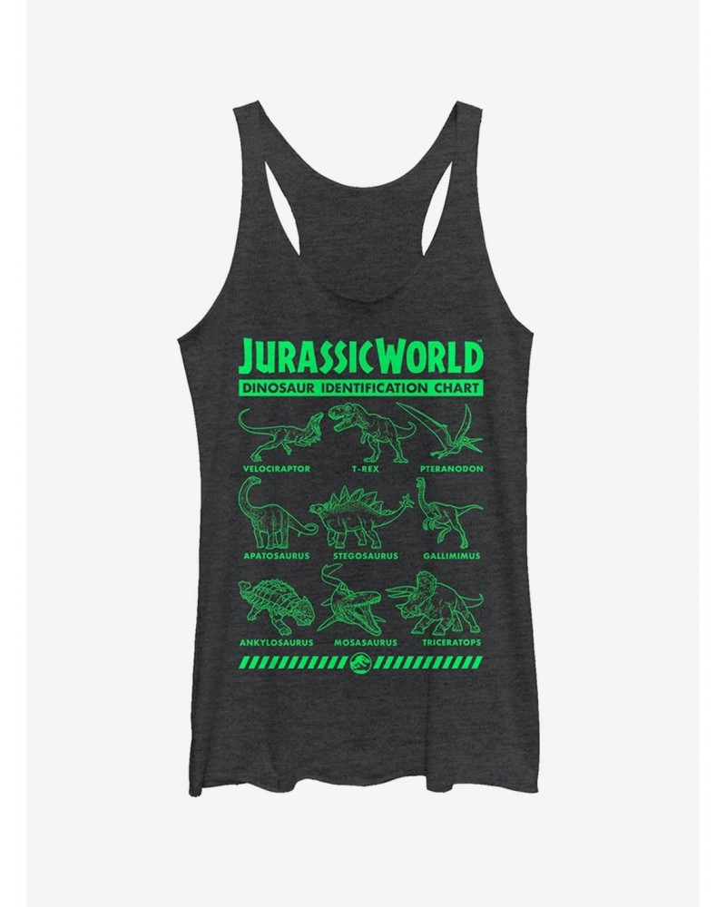 Jurassic World Fallen Kingdom Dinosaur Identification Card Girls Tank $9.32 Tanks