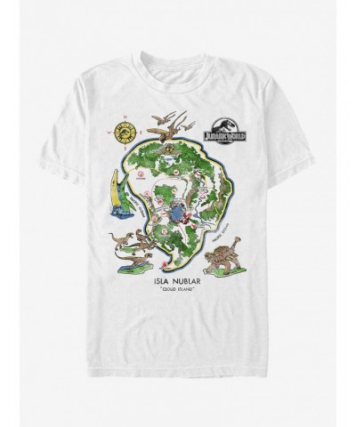 Isla Nublar Detail Map T-Shirt $5.74 T-Shirts