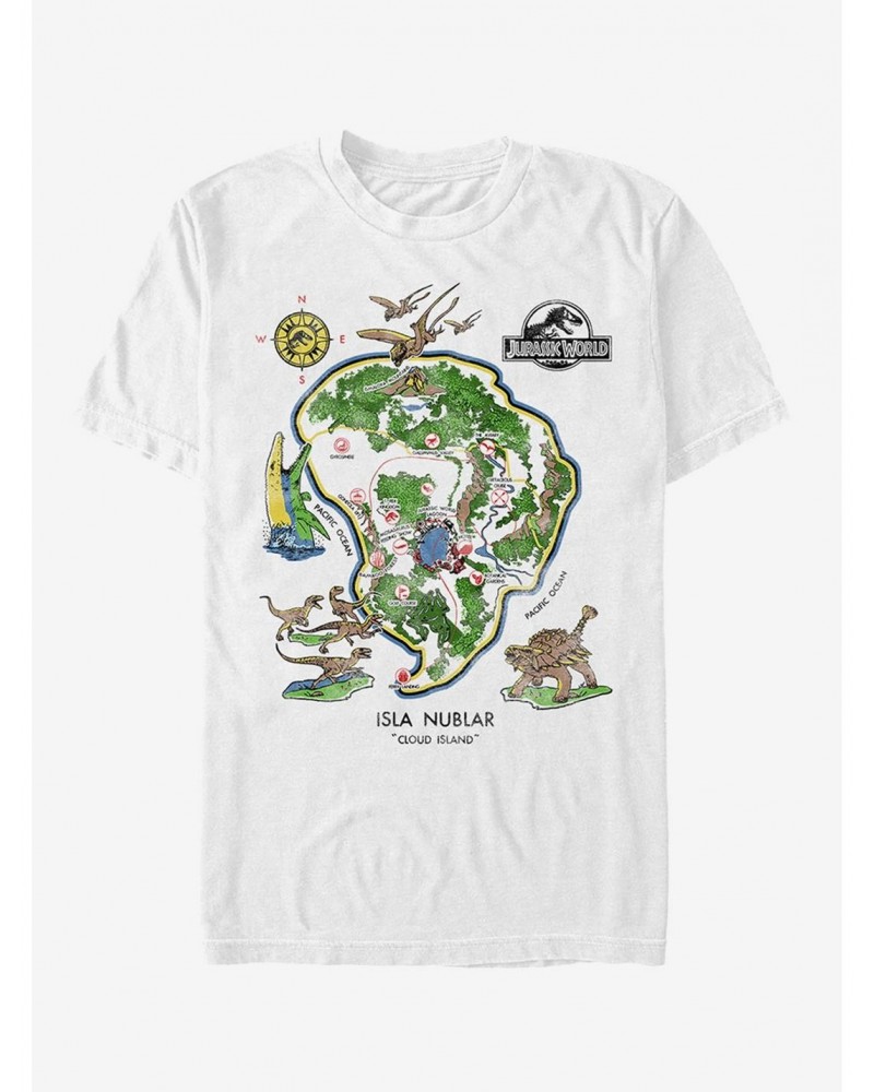 Isla Nublar Detail Map T-Shirt $5.74 T-Shirts