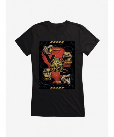 Jurassic World Four Against Four Battle Girls T-Shirt $7.77 T-Shirts