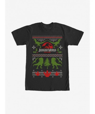 Jurassic Park Ugly Christmas Sweater Print T-Shirt $6.88 T-Shirts