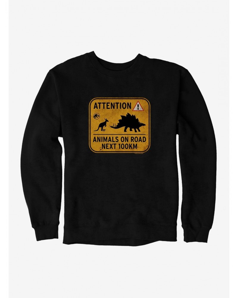 Jurassic World Dominion Attention Animals on Road Sweatshirt $9.45 Sweatshirts