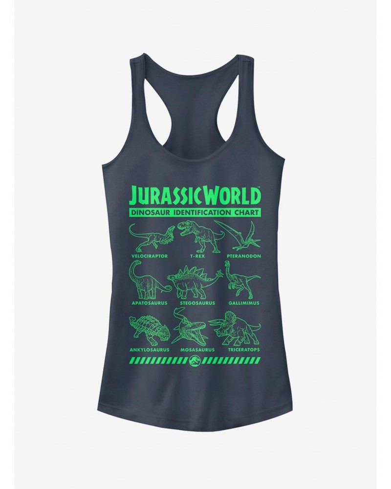 Jurassic World Fallen Kingdom Dinosaur Identification Card Girls Tank $6.77 Tanks