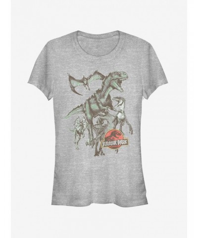 Vintage Dinosaur Stampede Girls T-Shirt $6.18 T-Shirts