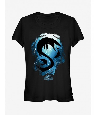 Jurassic World Mosasaurus With Sharks Girls T-Shirt $8.57 T-Shirts