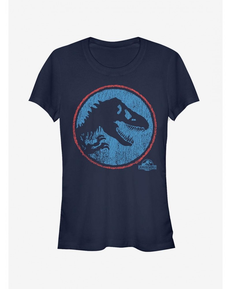 Retro T. Rex Circle Girls T-Shirt $7.57 T-Shirts