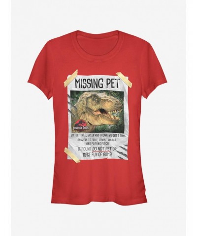 Jurassic Park T. Rex Missing Pet Girls T-Shirt $7.97 T-Shirts