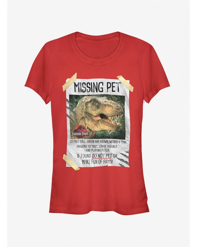 Jurassic Park T. Rex Missing Pet Girls T-Shirt $7.97 T-Shirts