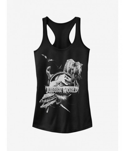 Jurassic World Fallen Kingdom Logo Attack Girls Tank $5.98 Tanks