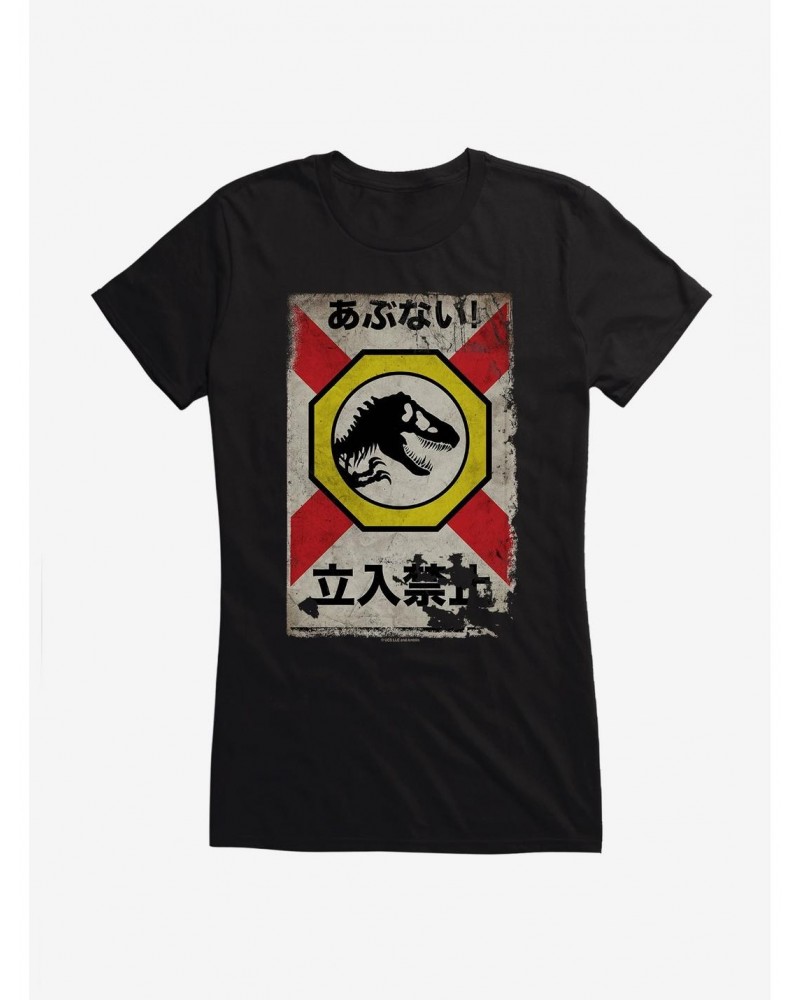 Jurassic World Dominion Dinosaur Sign Girls T-Shirt $8.96 T-Shirts