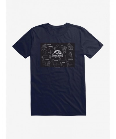 Jurassic World Different Species Outlined T-Shirt $6.12 T-Shirts