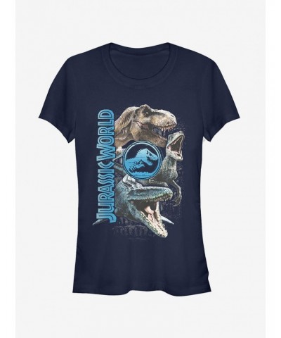 Jurassic World Fallen Kingdom Dinosaur Montage Girls T-Shirt $6.57 T-Shirts