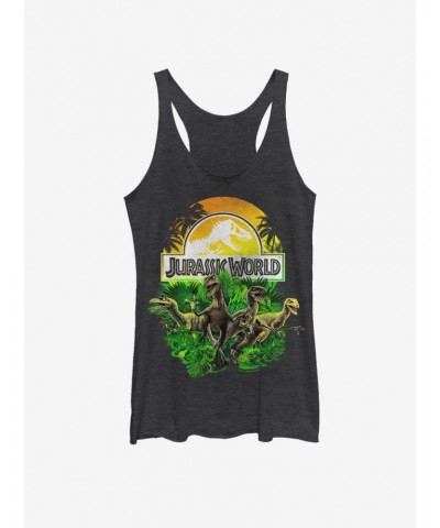 Jurassic Park Distressed Plastic Jungle Girls Tank $10.36 Tanks