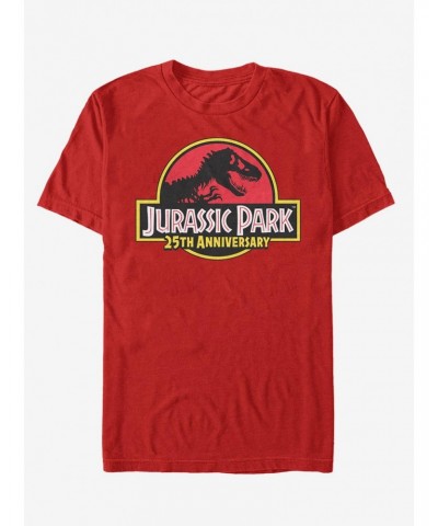 Jurassic Park Red 25th Anniversary Logo T-Shirt $8.99 T-Shirts