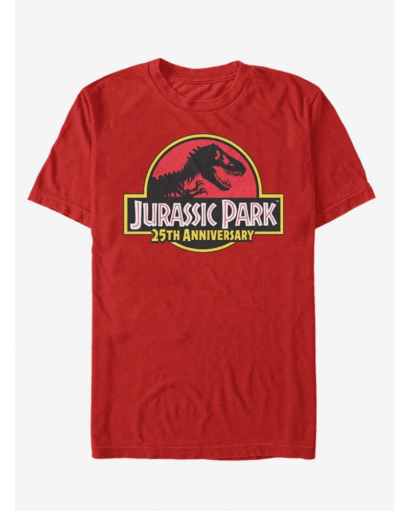 Jurassic Park Red 25th Anniversary Logo T-Shirt $8.99 T-Shirts